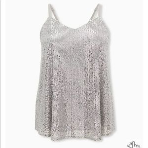 Sophie Silver Sequined Swing Top